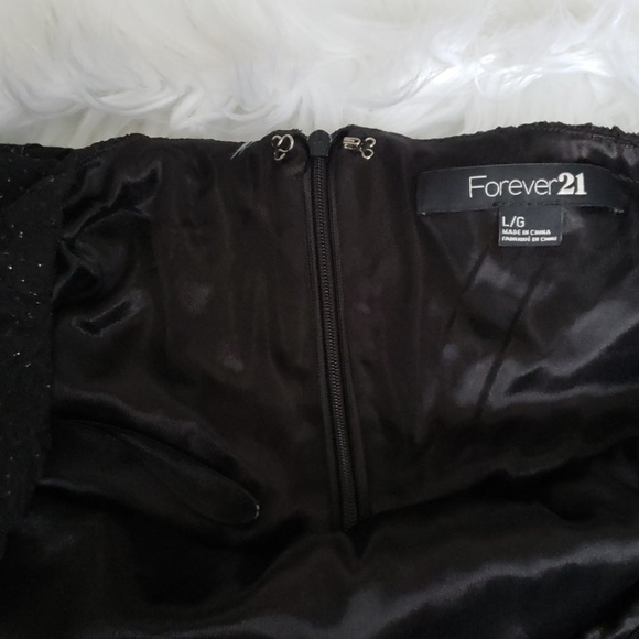 Black glittery strapless dress - Picture 3 of 4